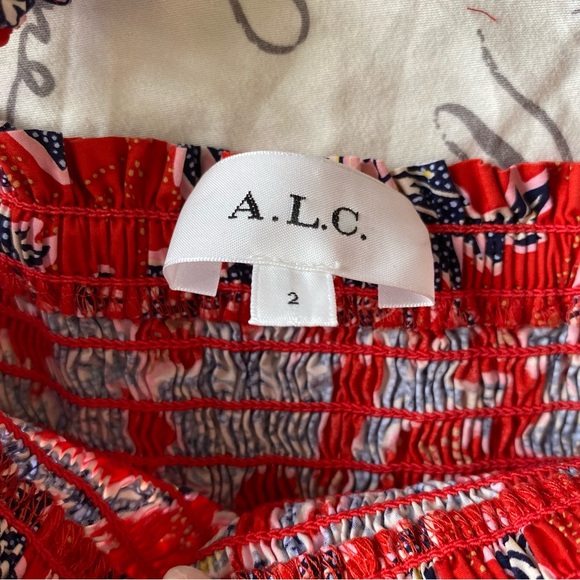 A.L.C Austyn cotton dress - size XS/2 - red with a floral pattern - Picture 5 of 7